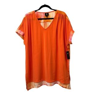 Women’s JM Collection Vibrant Orange Top Size XL NWT